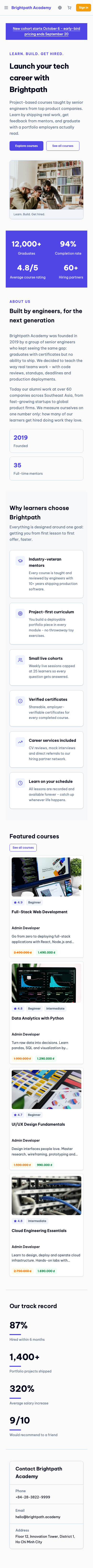Summit template, mobile full page